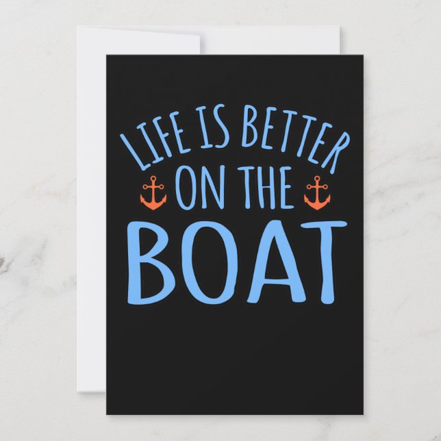 Life Is Better On Boat Boating Sailor Cruise Lover Thank You Card (Front)