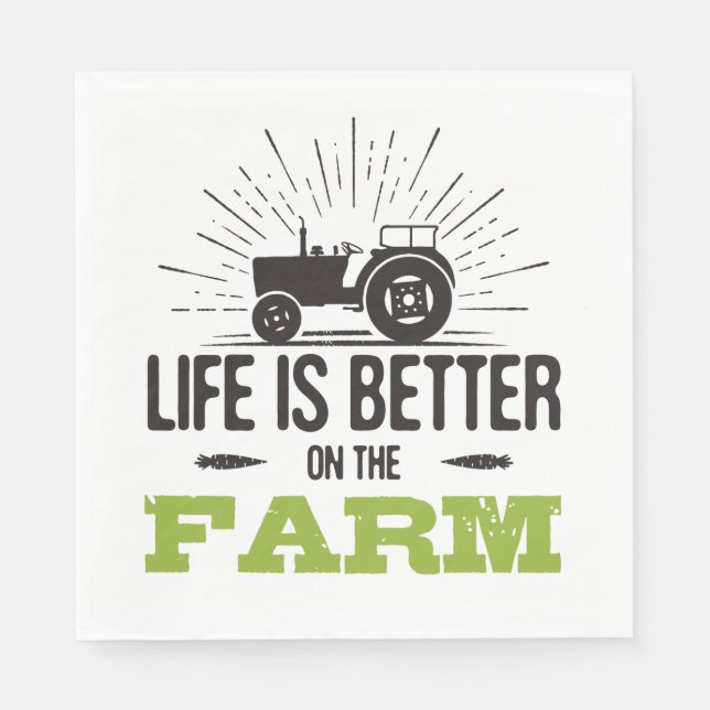 Life Is Better On The Farm Napkin (Front)