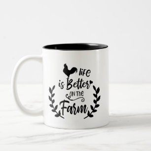 Life is better on the farm word art mug