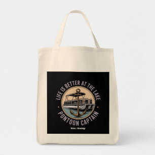 Life Is Better On The Lake Pontoon Captain Funny Tote Bag
