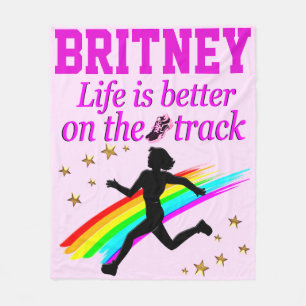 LIFE IS BETTER ON THE TRACK PERSONALIZED BLANKET