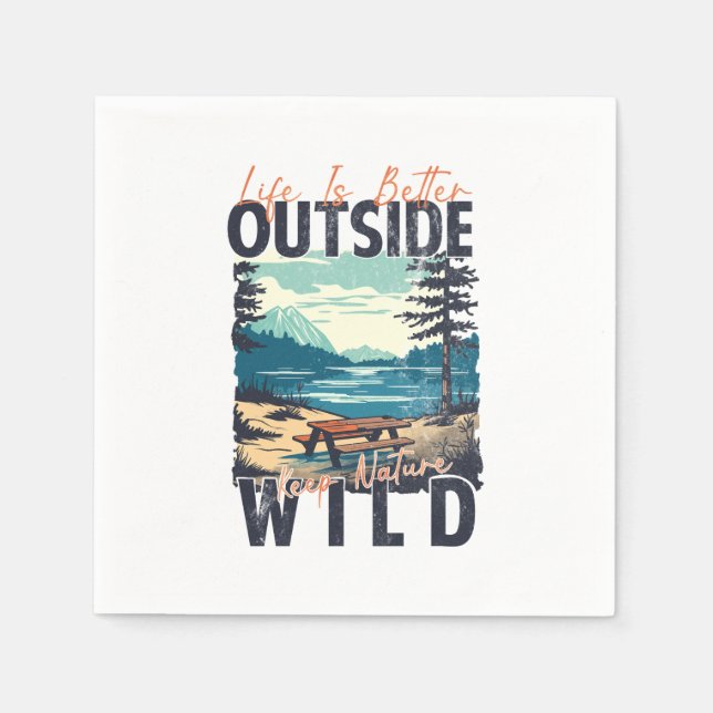 Life Is Better Outside – Nature Adventure Napkin (Front)