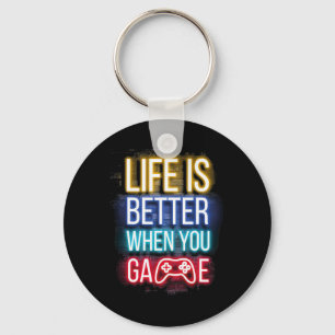 Life Is Better When U Game Controller Video Games  Keychain