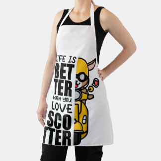 "Life Is Better When You Love Scooter" – Cute Goat Apron
