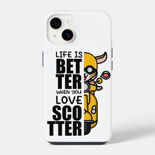 "Life Is Better When You Love Scooter" – Cute Goat iPhone Case (Back)