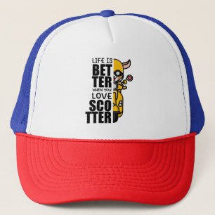 "Life Is Better When You Love Scooter" – Cute Goat Trucker Hat