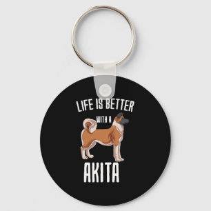Life Is Better With A Akita Keychain