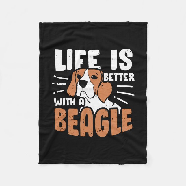 Life Is Better With A Beagle Dog Fleece Blanket (Front)