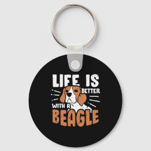 Life Is Better With A Beagle Dog Keychain