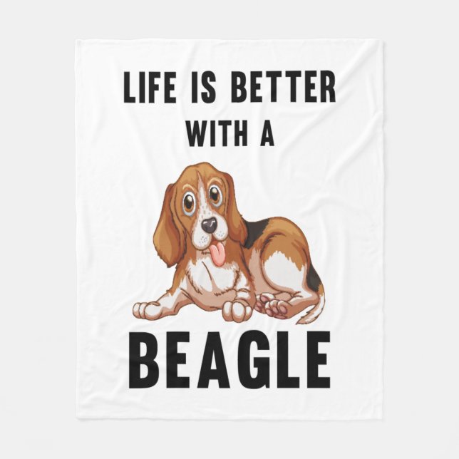 Life is better with a Beagle  Fleece Blanket (Front)