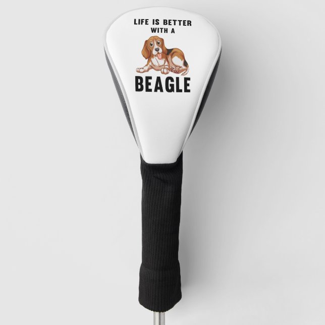 Life is better with a Beagle  Golf Head Cover (Front)