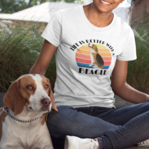 Life is Better with a Beagle Retro Sunset Dog T-Shirt