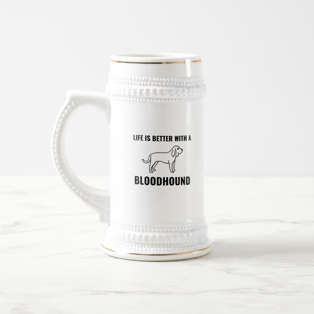 Life is better with a bloodhound beer stein (Left)