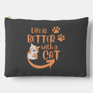 life is better with a cat accessory pouch