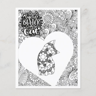 Life is Better with a Cat Colouring Sheet