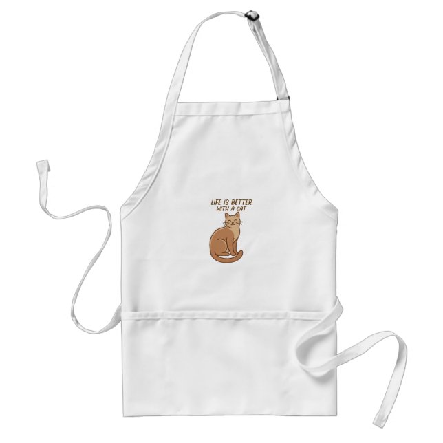 Life Is Better With a Cat – Cute Cat Lover Design Standard Apron (Front)
