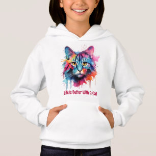 Life is better with a cat. Cute colourful cat