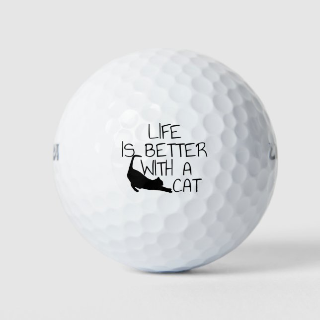 Life Is Better With A Cat Golf Balls (Front)