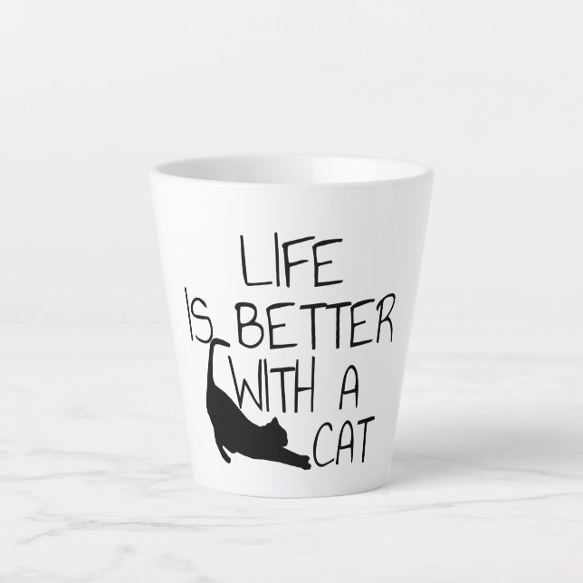 Life Is Better With A Cat  Latte Mug (Front)