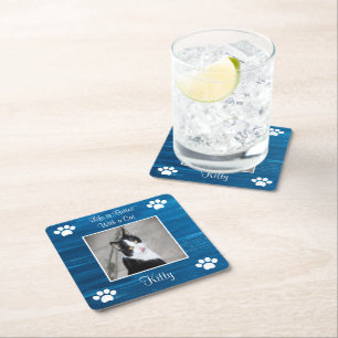 Life is Better With a Cat Paper Coaster