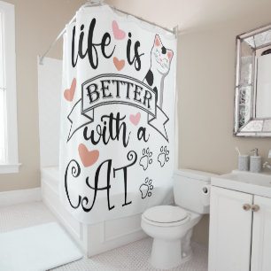 Life is Better With a Cat quote slogan