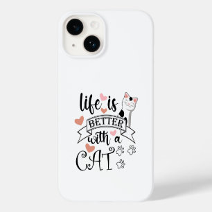 Life is Better With a Cat quote slogan Case-Mate iPhone 14 Case