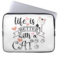 Life is Better With a Cat quote slogan