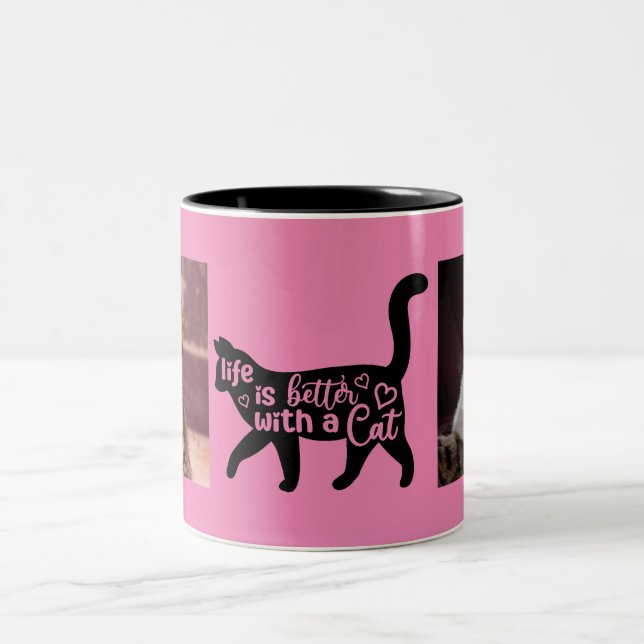 Life is Better With a Cat Two-Tone Coffee Mug (Center)