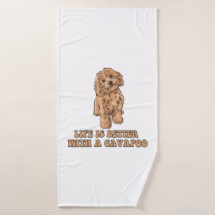Life Is Better With A Cavapoo - Funny Dog Lover  1 Bath Towel