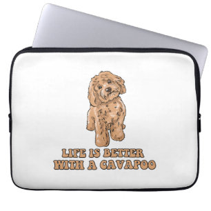 Life Is Better With A Cavapoo - Funny Dog Lover 1 Laptop Sleeve