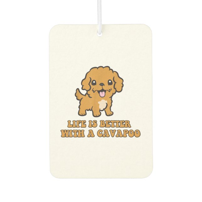 Life Is Better With A Cavapoo - Funny Dog Lover   Air Freshener (Front)