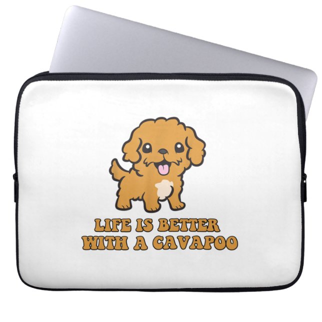 Life Is Better With A Cavapoo - Funny Dog Lover   Laptop Sleeve (Front)