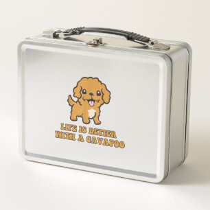 Life Is Better With A Cavapoo - Funny Dog Lover   Metal Lunch Box