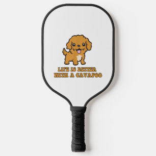 Life Is Better With A Cavapoo - Funny Dog Lover   Pickleball Paddle