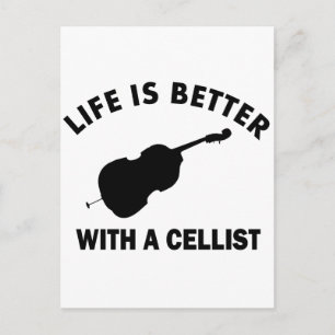 Life is better with a cello postcard