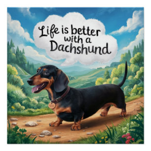 Life Is Better With A Dachshund Poster