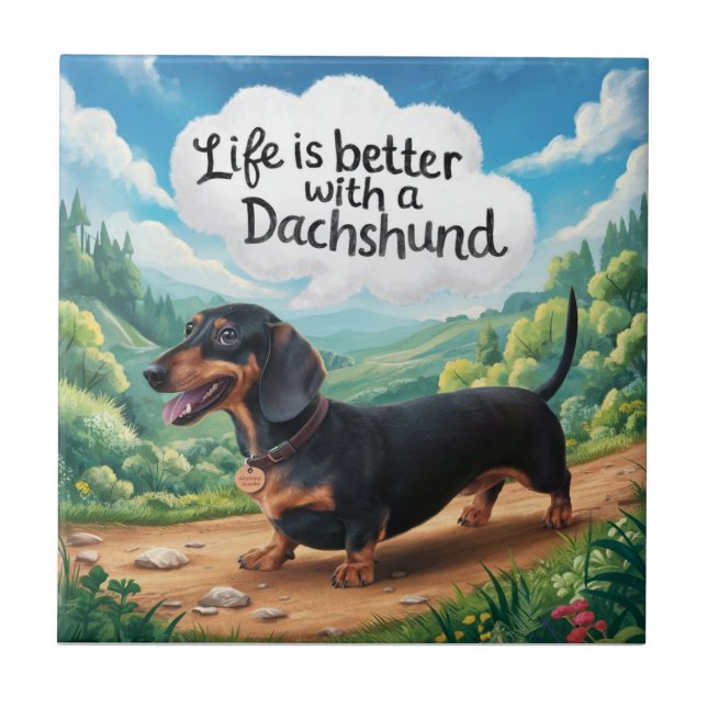 Life Is Better With A Dachshund Tile (Front)