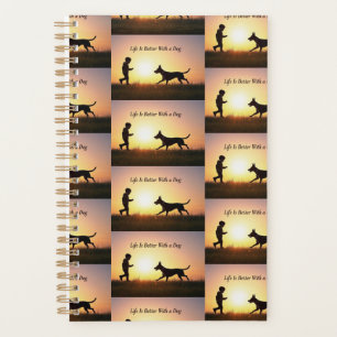 Life Is Better With a Dog, boy and sunshine Planner