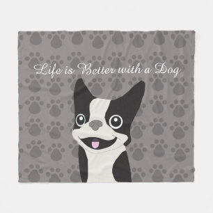 Life is Better with a Dog Fleece Blanket