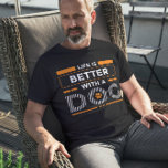 Life is better with a dog modern grey and white<br><div class="desc">White and orange modern typography design- life is better with a dog—cute design for dog lovers.</div>