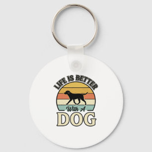 Life Is Better With A Dog Vintage Shirt Design_1 Keychain