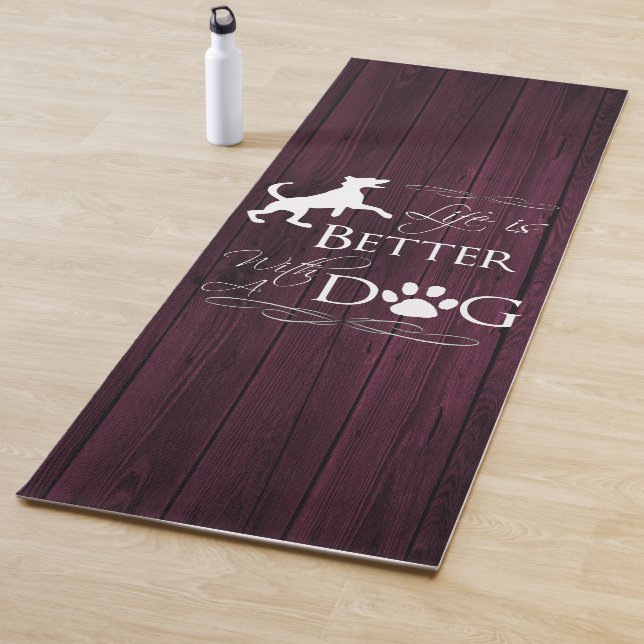 Life is better with a Dog Yoga Mat - Magenta (In Situ)