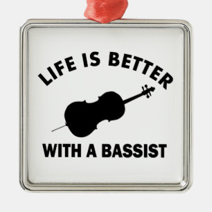 Life is better with a double bass metal ornament