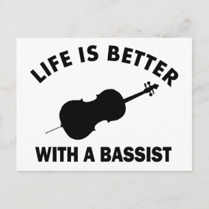 Life is better with a double bass postcard