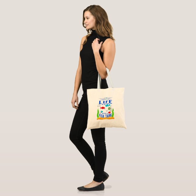 Life is Better With a Fish Tank, Funny Aquarium Tote Bag (Front (Model))