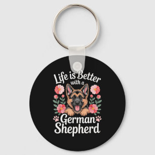 Life Is Better With A German Shepherd Dog Lover Keychain