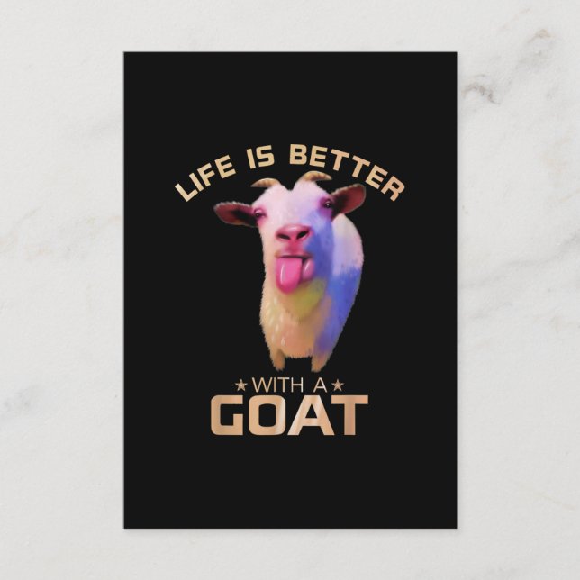 Life Is Better With A Goat Gift Enclosure Card (Front)