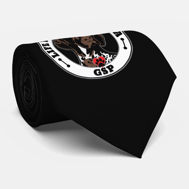 Life Is Better With A GSP Dog Breed Tie (Rolled)