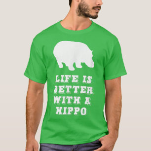 Life Is Better With A Hippo Lover Gift Christmas T-Shirt