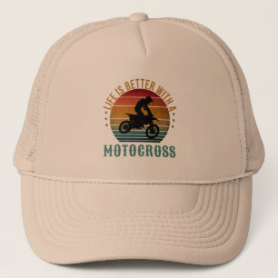 LIFE IS BETTER WITH A MOTOCROSS  TRUCKER HAT